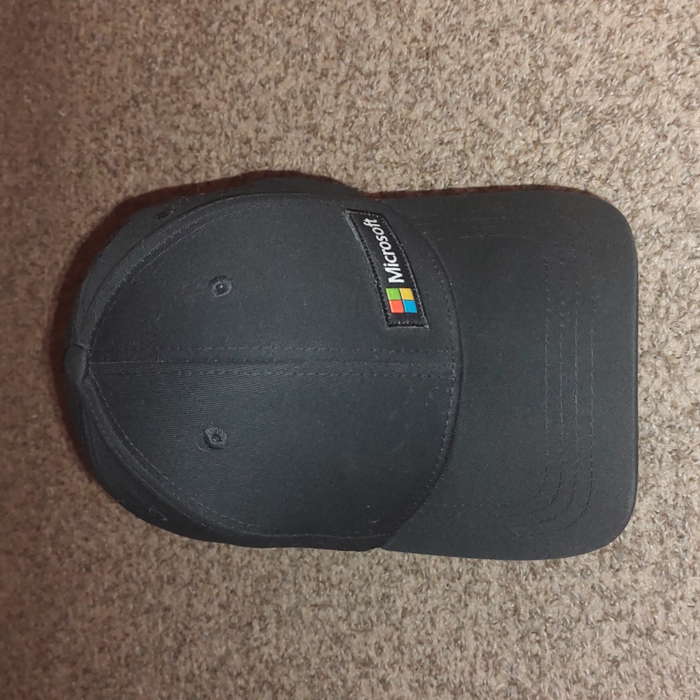Microsoft Structured Adjustable Black Computer Software Strapback Hat Cap Os